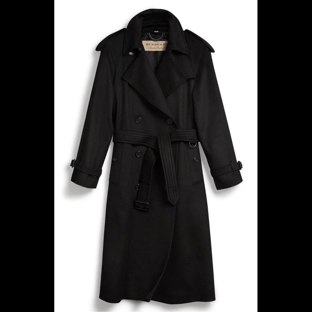 Burberry Cashmere trench coat in Black